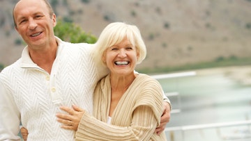 Older couple smiling and laughing together